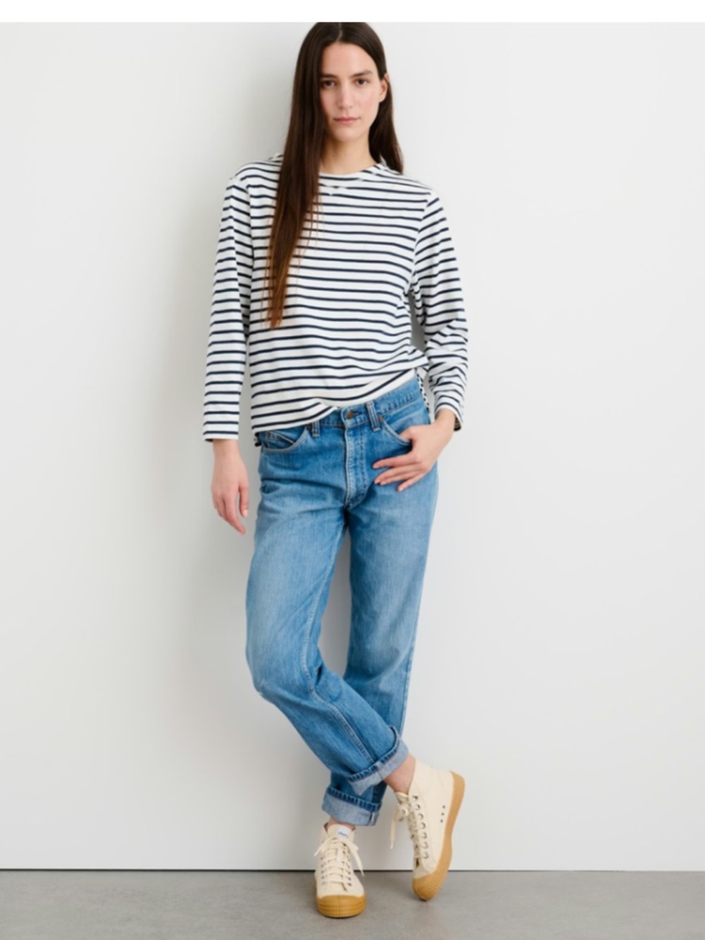 Alex Mill Lakeside Cotton Tee in Black & White